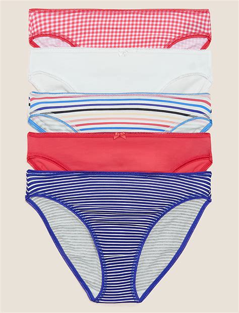 Buy 5pk Cotton Rich High Leg Knickers at Marks & Spencer