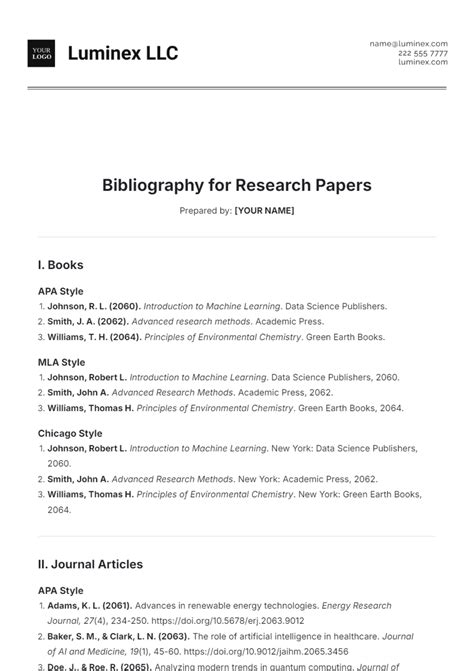 Image result for Bibliography Page Example