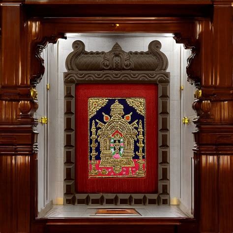 Manjunath Swamy Tanjore Painting in Wooden Temple Frame – E-Studio