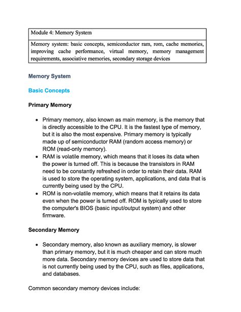 Coa module 4 - Computer Organization And Architecture - Studocu