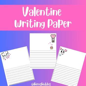 Valentine Writing paper by Kim Comaianni | TPT