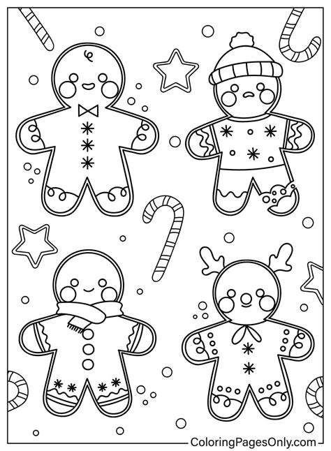 Gingerbread Men Coloring Sheets
