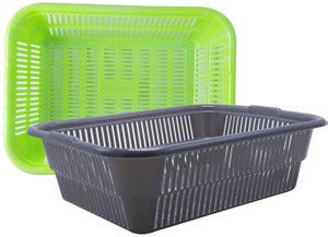 Morvi Plastic Natasha 1013 Multipurpose Basket, Set of 2 Pc, 4 Ltr ...