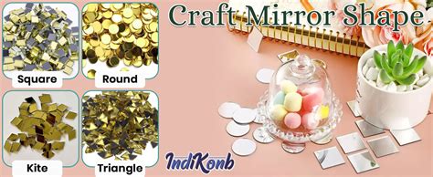 INDIKONB Craft Mirror Set with Storage Box | Glass Pieces for Lippan ...