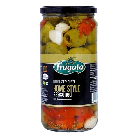 Buy Fragata Pitted Green Queen Olives – Boldly Seasoned for ...