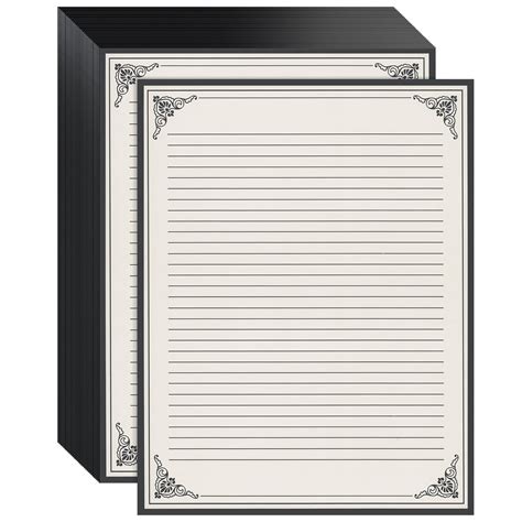 Buy Juvale 48 Sheets Fancy Vintage Style Lined Letter Writing Paper ...