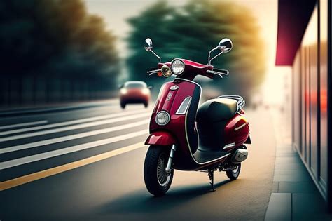 Use of scooter as a means of transportation on the street | Premium AI ...