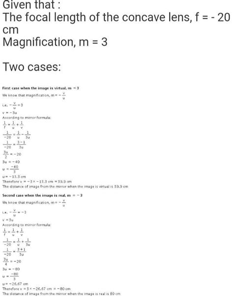 Find the position of an object which when placed in front of a concave ...