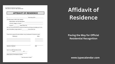 Free Printable Affidavit Of Residence - Totally Free Printables