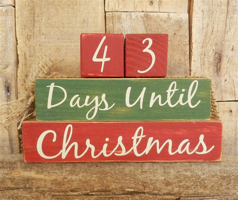 Countdown Blocks Days Until weeks Until Christmas Rustic | Etsy