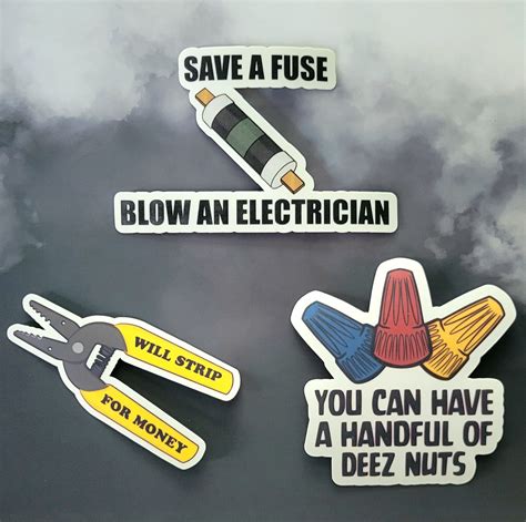 Electrician Vinyl Sticker Bundle, Waterproof, Electrician Humor, Electrical, Sparky ...