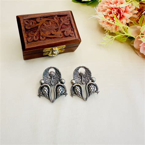 Solid Silver Replica Stud Earring – Stridhan
