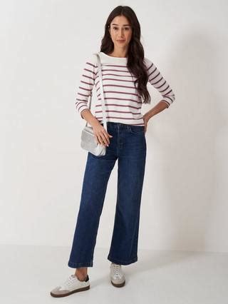 Crew Clothing Stripe Cotton Top, Light Pink