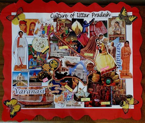 school pin board chart on culture of uttar pradesh | Handmade poster, Book art projects, Hand ... - painting of uttar pradesh