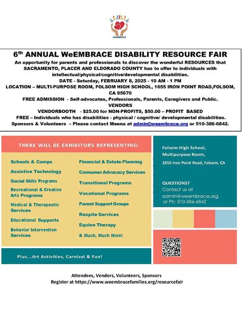 FEB 8, 2025 - DISABILITY & FAMILY RESOURCE FAIR , Folsom High School, 8 ...