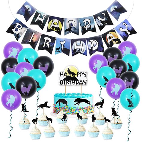 Buy Wolf Party Decorations Wolf Happy Birthday Party Supplies Include ...