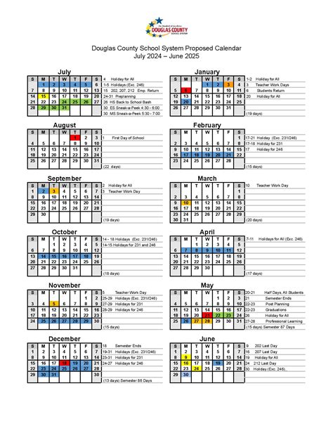 Douglas County Schools Calendar 2025-2026 in PDF - School Calendar Info
