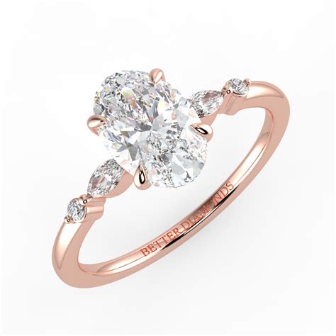Victoria Ring - 14K RG 1.216 ct Lab Grown Diamond Three Stone Ring