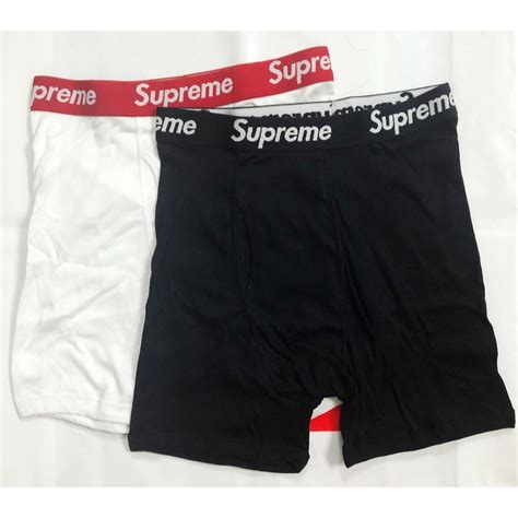 2 Pair Supreme x Hanes Boxer Brief 100% Authentic 2... - Depop