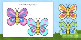 Colourful Butterfly Cut Out Templates- Primary resources