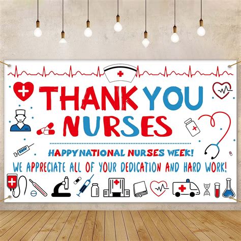 Amazon.com : Nurses Week Decorations 71 x 43In Thank You Nurses Party ...