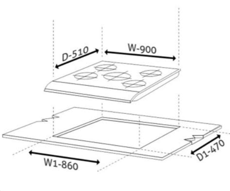 Glen 5 Burner Built-in Glass Hob 1095 SQ INBB TR FFD (Flame Failure ...
