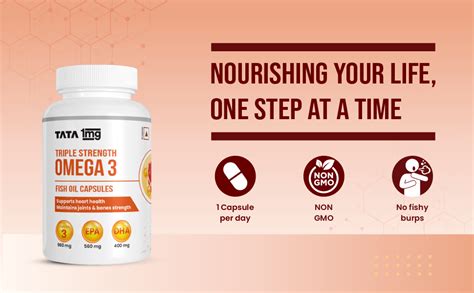 TATA 1mg Triple Strength Omega 3 Fish Oil Capsules 1250mg | Advanced ...