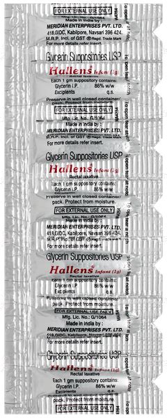 Hallens Infant Suppository 1 Gm - Uses, Side Effects, Dosage, Price ...