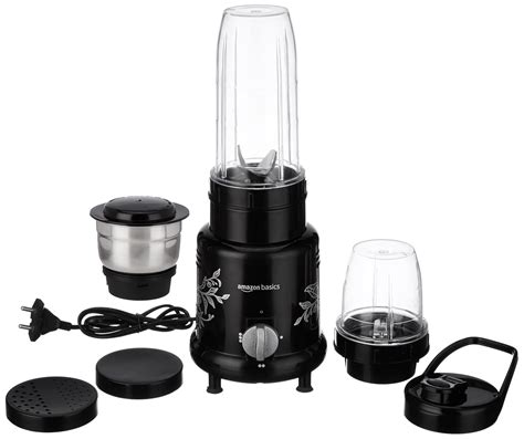 Buy Amazon Basics Nutri Blender With Three Jars and Lids, Stainless ...