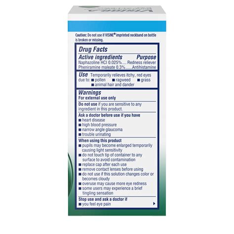Visine-A Antihistamine + Red Eyes Multi-Action Allergy Relief Eye Drops ...