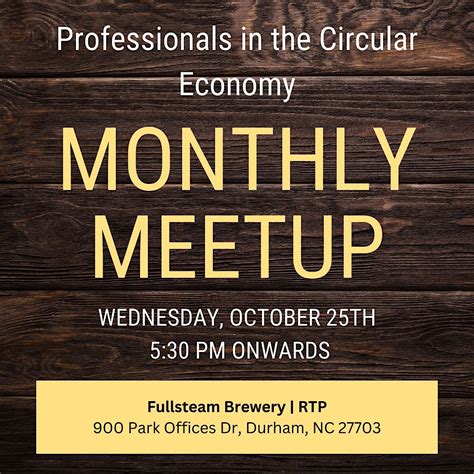 Monthly Meetup for Circular Economy Professionals, Fullsteam at Boxyard ...