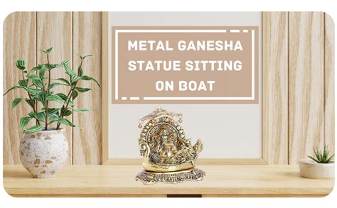 Buy KridayKraft Metal Ganesha Statue Sitting on Boat, ganpati Bappa ...