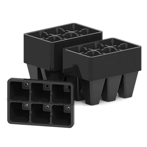 Gardzen Black Seed Starter Trays, Reusable Plant Plastic Seedling Trays ...