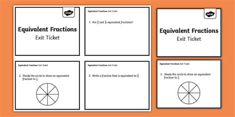 Third Grade Equivalent Fractions Exit Tickets (teacher made)