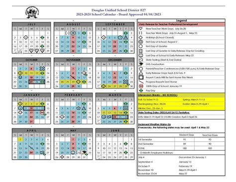 2023-2024 District Calendar - Board Approved 04/04/23 | Douglas USD #27