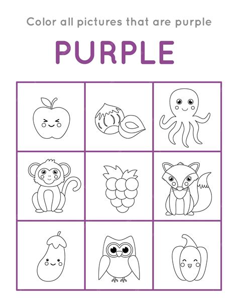 Things That Are Purple Coloring Pages