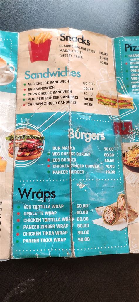 Menu at The Cockpit Cafe, Kanpur, 80/79C cooperganj bansmandi