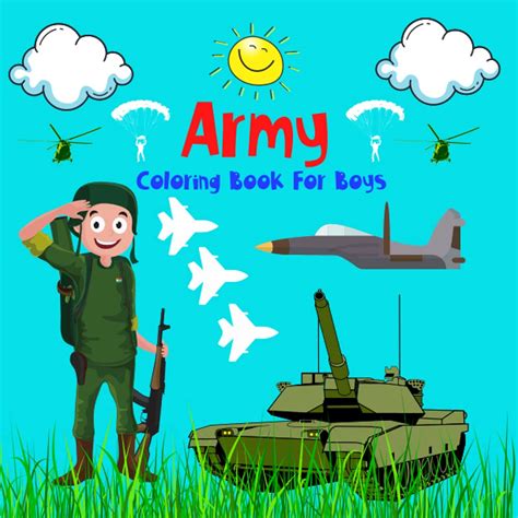 Army Coloring Book For Boys.: Pictures of military elements composed ...