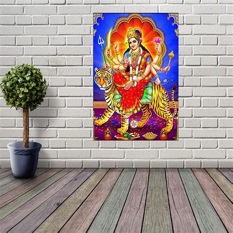 British Terminal Durga Ambe Maa Religious Poster Waterproof Vinyl ...
