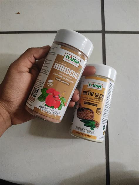 IYUSH Herbal Ayurveda Methi and Hibiscus Powder for Hair Combo - 100gm ...