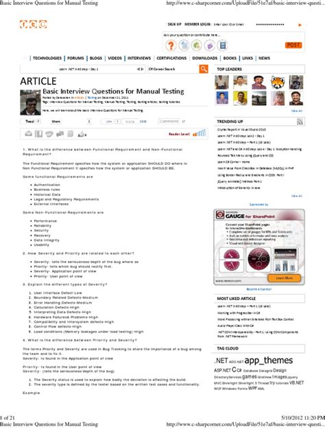 Image result for Interview Questions On Manual Testing PDF