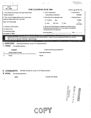 Fillable Online judicialwatch Mariana R Pfaelzer Financial Disclosure ...