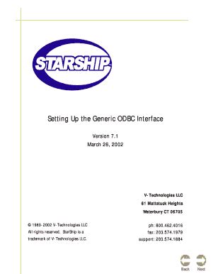Fillable Online Setting Up the Generic ODBC Interface StarShip for ODBC ...