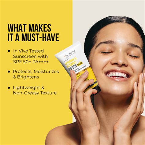 Vitamin C Sunscreen with Ceramide for Bright Skin - 50 gm – Dr Sheth's