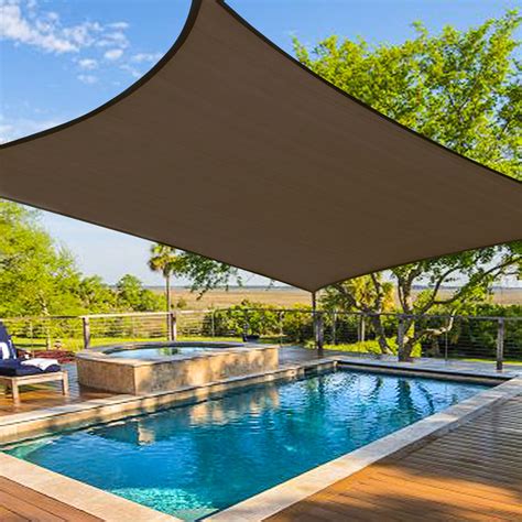 Amagenix Sun Shade Sails Canopy, Brown Rectangle Outdoor Shade Canopy ...
