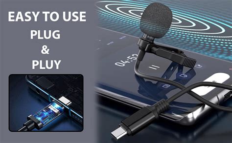 LIRAMARK Lavalier Collar Mic USB Type C Professional Lapel Clip-on Mic ...