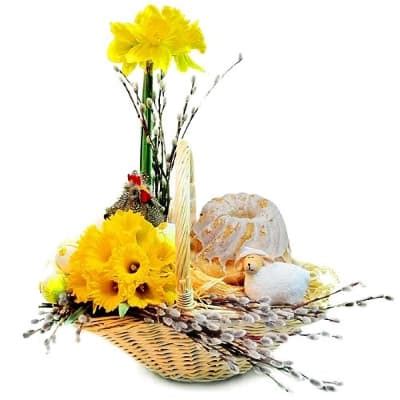 A composition with an Easter cake: Order Flowers Online | Interflora ...