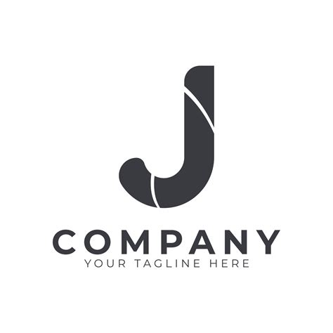 Creative Abstract Initial Letter J Logo Modern and Elegant. Black Geometric Shape Arrow Style ...