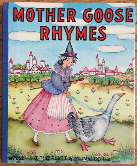 Vintage 1930s Childrens Board Book / 1939 Mother Goose Rhymes Platt and ...