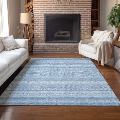 Addison Rugs Chantille 8 X 10 (ft) Sky Indoor/Outdoor Geometric Machine ...